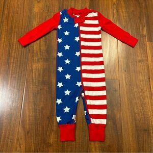 Hanna Andersson USA American Flag Night Night Sleeper Footless Pajamas NWT